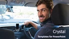  Presentation with sleepy yawning man driving car - Theme having satisfy - portrait of handsome man driving background and a tawny brown colored foreground