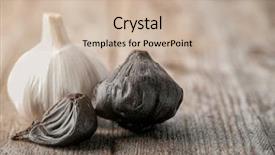  Presentation with garlic garlic garlic bulb - Theme consisting of sativum and white garlic bulb background and a soft green colored foreground