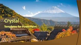  Presentation with japan beautiful landscape mountain fuji - Presentation design with sato village with mt fuji background and a tawny brown colored foreground