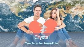  Presentation with broken heart - Theme consisting of sattelite - composite image of couple holding background and a ocean colored foreground