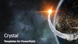  Presentation with universe - Theme having sattelite - our unique universe background and a tawny brown colored foreground