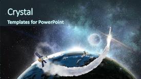  Presentation with universe - Theme enhanced with sattelite - our unique universe background and a ocean colored foreground