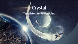  Presentation with universe - Beautiful slide deck featuring sattelite - our unique universe backdrop and a wine colored foreground