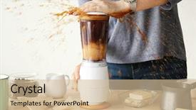  Presentation with butter - Theme consisting of saturate - woman using blender to make background and a soft green colored foreground