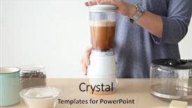  Presentation with butter - PPT theme enhanced with saturate - woman using blender to make background and a soft green colored foreground