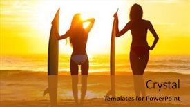  Presentation with rear view mirror - Presentation theme with saturated stylised rear view silhouettes background and a gold colored foreground