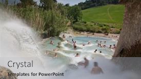  Presentation with hot springs - Audience pleasing slides consisting of saturnia-italy-may-2018-natural backdrop and a light gray colored foreground