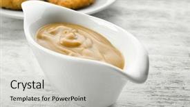 Presentation with sauce - Slides with sauce boat with turkey gravy background and a light gray colored foreground