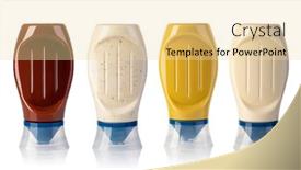  Presentation with sauce - PPT theme having sauce-bottle-isolated-on-white background and a blonde colored foreground