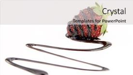  Presentation with chocolate strawberry - PPT theme featuring sauce of chocolate covered strawberry background and a  colored foreground