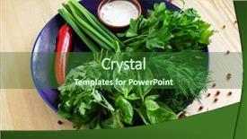  Presentation with herbs blue - Cool new PPT layouts with sauce on teh blue plate backdrop and a  colored foreground
