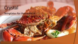  Presentation with crabs - Beautiful slides featuring sauce on white plate bali backdrop and a red colored foreground