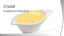  Presentation with white cheese - Audience pleasing presentation theme consisting of sauceboat full of creamy cheese backdrop and a  colored foreground