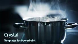  Presentation with steam - Cool new PPT theme with saucepan in the dark backdrop and a wine colored foreground
