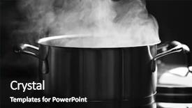  Presentation with steam - Slide deck with saucepan in the dark background and a black colored foreground