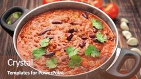  Presentation with chili - Colorful PPT layouts enhanced with cons - saucepan with delicious chili con backdrop and a red colored foreground