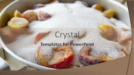  Presentation with fruit jam - Presentation design consisting of saucepan-with-plums-and-sugar background and a coral colored foreground