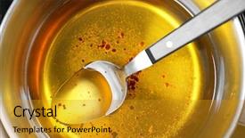  Presentation with vegetable oil - Audience pleasing PPT layouts consisting of saucepan with used vegetable oil backdrop and a  colored foreground