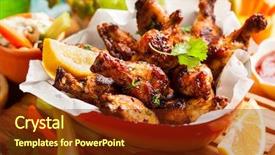  Presentation with celery - Presentation theme enhanced with sauces and carrot with celery background and a tawny brown colored foreground