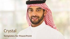  Presentation with eastern - Slide set enhanced with saude - handsome middle eastern man looking background and a lemonade colored foreground