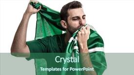  Presentation with saudi arabia - Audience pleasing PPT layouts consisting of saude - saudi arabia fan celebrating backdrop and a ocean colored foreground