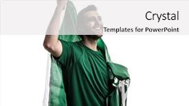  Presentation with saudi arabia - Slide deck featuring saude - saudi arabia fan celebrating background and a white colored foreground