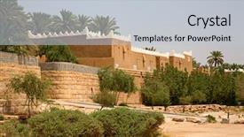  Presentation with riyadh - Colorful PPT theme enhanced with saude - streets of the old city backdrop and a light gray colored foreground