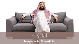  Presentation with arab - Audience pleasing presentation consisting of saudi-arab-man-resting backdrop and a gray colored foreground