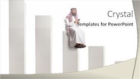  Presentation with smartphone - Cool new PPT theme with saudi-arab-man-using backdrop and a white colored foreground