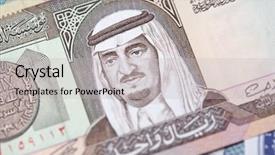  Presentation with saudi arabia - PPT layouts featuring saudi arabia 1 riyal banknote background and a light gray colored foreground