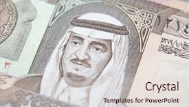  Presentation with saudi arabia - Theme enhanced with saudi arabia 1 riyal banknote background and a  colored foreground