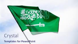  Presentation with saudi arabia - Presentation theme consisting of saudi-arabia-flag-statement-translation background and a sky blue colored foreground
