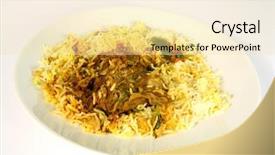  Presentation with saudi arabia - Amazing PPT theme having saudi food - majboos - meat cooked backdrop and a lemonade colored foreground