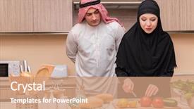  Presentation with family heritage - Beautiful presentation featuring saudi food - young arab family backdrop and a coral colored foreground
