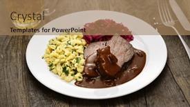  Presentation with beef - Presentation design featuring sauerbraten-a-german-national-dish background and a  colored foreground