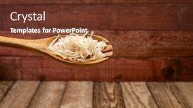  Presentation with fermented food - PPT layouts with sauerkraut-fermented-cabbage background and a tawny brown colored foreground
