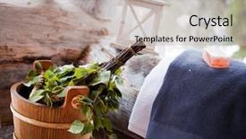  Presentation with soap - Presentation theme featuring sauna accessories towel soap background and a light gray colored foreground