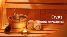  Presentation with atmosphere - Audience pleasing theme consisting of sauna at a spa area backdrop and a tawny brown colored foreground