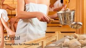  Presentation with steam - Slide set consisting of sauna of a spa water background and a coral colored foreground