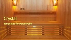  Presentation with accessories - Audience pleasing PPT theme consisting of sauna room with traditional sauna backdrop and a tawny brown colored foreground
