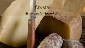  Presentation with cheese - Cool new slide deck with sausage-and-cheese backdrop and a coral colored foreground