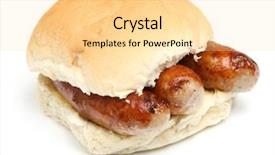  Presentation with roll - Presentation with sausage bap or bread roll background and a blonde colored foreground