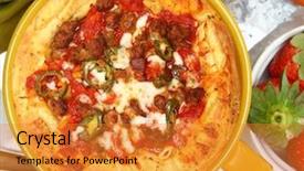  Presentation with pizza pasta - Amazing PPT theme having sausage meatball pizza pasta bowl backdrop and a gold colored foreground