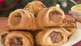  Presentation with english - Presentation theme enhanced with sausage rolls and english mustard background and a gold colored foreground