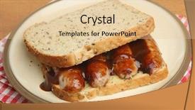  Presentation with sambal hot sauce - Amazing PPT layouts having sausage sandwich with brown sauce backdrop and a  colored foreground