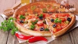  Presentation with chili - Audience pleasing presentation design consisting of sausage vegetables and chili pepper backdrop and a red colored foreground