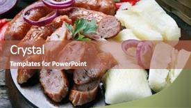 Presentation with cassava - PPT theme featuring sausage with cassava background and a red colored foreground