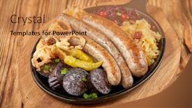  Presentation with cabbage - Slide set enhanced with sausage-with-potato-and-cabbage background and a coral colored foreground