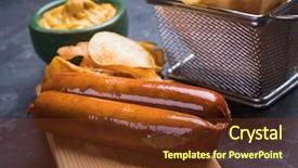  Presentation with german - Presentation theme consisting of sausaged with mustard and fru background and a  colored foreground