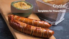  Presentation with german - Presentation theme featuring sausaged with mustard and fru background and a  colored foreground
